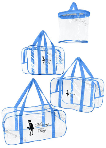 Набір із прозорих сумок у пологовий будинок (S, M, L + органайзер) Mommy Bag (280941979)