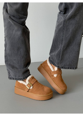 Жіночі сноубутси руді, натуральна замша, анатомічна форма, хутро всередині No Brand (366091798)