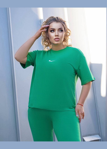 Жіночий спортивний костюм з футболкою колір зелений р.46/48 452658 New Trend (285711990)