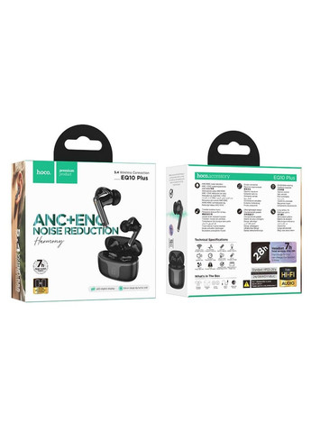 Бездротові навушники TWS EQ10 Plus Harmony, ANC+ENC, Black Hoco (388529665)