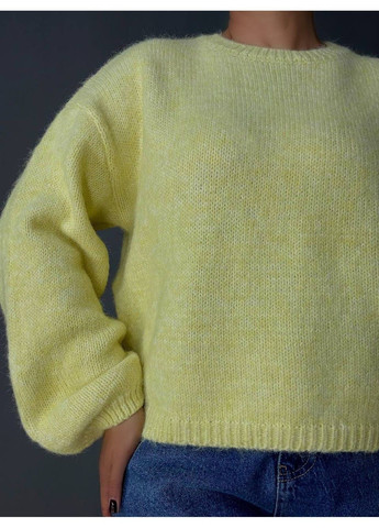Жовтий демісезонний светр жіночий fancy matinee 6119 оверсайз меланж No Brand