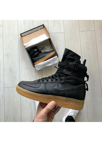 КРОССОВКИ ЖЕНСКИЕ NIKE SPECIAL FLED AIR FORCE 1 BLACK BEIGE 2 НАЙК No Brand чёрные демисезоны (367177232)