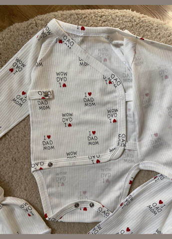 Молочний демісезонний набір боді, повзунята та шапочка-вузлик інтерлок Тімі Текс Комплект трійка