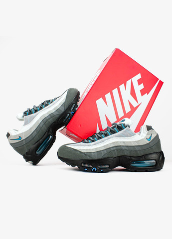 Сірі всесезон кросівки чоловічі nike air max 95 baltic blue gray | найк аір макс 95 сірі No Brand