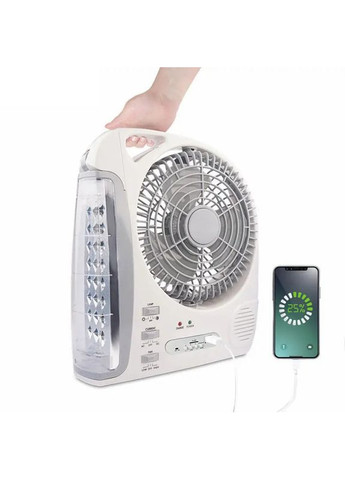 Портативный вентилятор с солнечной батареей с LED фонарем и радиоприемником 2 скорости мини кондиционер 6 в 1 (S4101) Home (361161971)