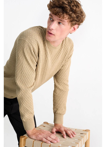 Бежевый демисезонный вязаный свитер C&A