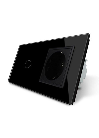 Розумний сенсорний ZigBee вимикач 1 сенсор 1 розетка чорний скло (VL-C701Z/C7C1EU-12) Livolo (370985073)