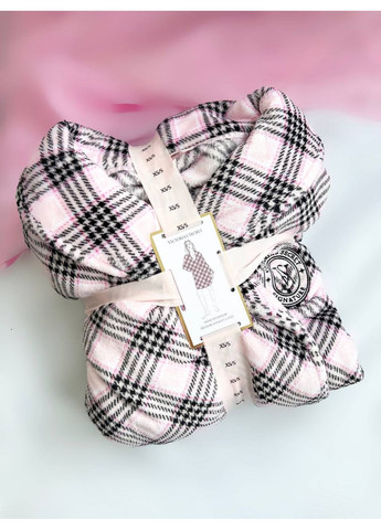 Халат женский Short Cozy Robe плюшевый Розовый в клетку Victoria's Secret (357436779)
