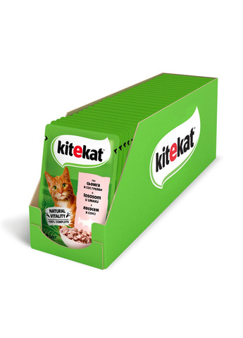 Вологий корм для котів КІТЕКАТ з Лососем в соусі, 85 г Kitekat - (303701216)