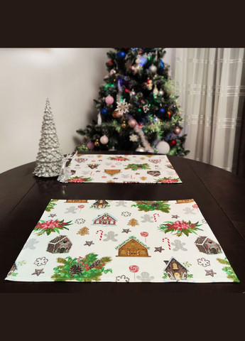 Серветка сервірувальна підтарільник (набір з 2 серветок) новорічні підкладки під тарілки з тефлоновим покриттям Maystat (305390157)