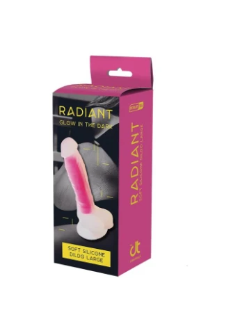 Фалоимитатор Dream Toys, светящийся RADIANT SOFT SILICONE GLOW IN THE DARK DILDO LARGE PINK Dreamtoys (383116207)
