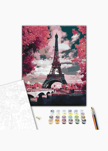 Картини за номерами Магнолії в Парижі 40х50 см BS28271 Розмальовка по цифрам на полотні міста Brushme (308988292)