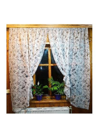 Фіранка готова коротка Летиція сіра троянда провас з розрізом No Brand (372134063)