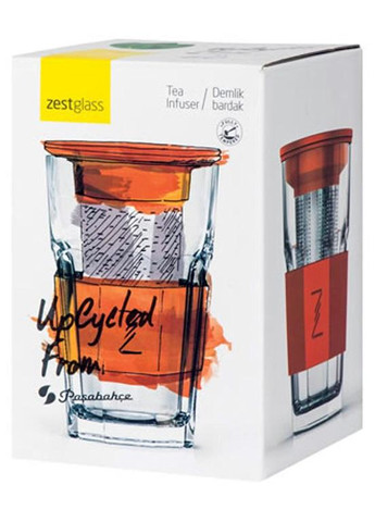 Стакан-заварник ZestGlass Original 415мл з металевим ситом і силіконовим захистом (синій) Pasabahce (372174507)