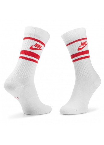 Белые носки nsw everyday essential cr 3-pack -dx5089-102 Nike однотонные (333961697)