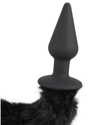 Анальная пробка с гибким хвостом чёрная, 3.5 х 73 см Bad Kitty (297129904)