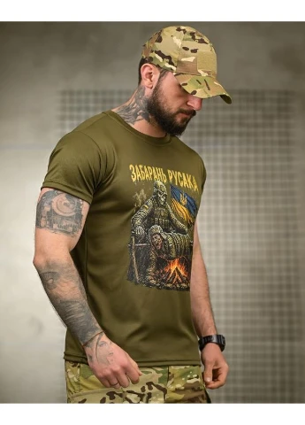 Тактична футболка BORN OF WAR забарань русака олива РН2547 No Brand (393646117)