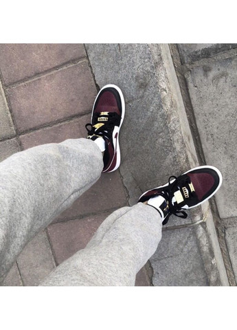 Чорні Осінні кросівки чоловічі nike air jordan 1 mid maroon black найк аір джордан No Brand