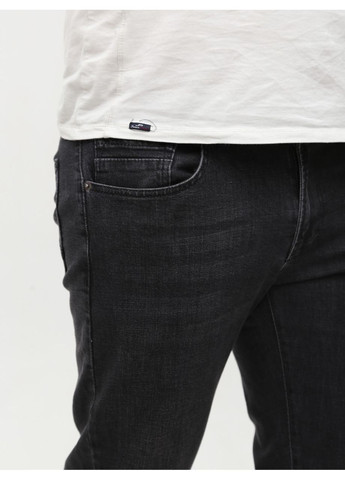 Черные демисезонные слим джинсы мужские черные слим Трохи-завужена FRANCO BENUSSI