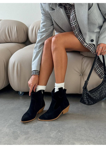 Чорні демісезонна стильні жіночі козаки No Brand