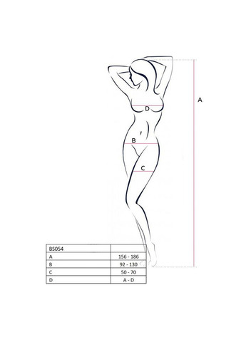 Эротический бодистокинг BS054 black, комбинезон, имитация чулок, открытый животик, черный костюм сетка Passion (292644003)