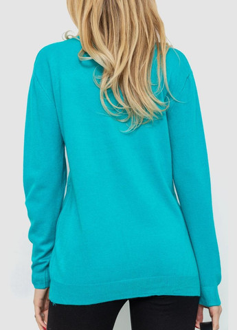 Бирюзовый зимний свитер женский, цвет светло-пудровый, Ager