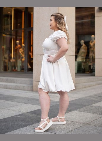 Білий жіноча сукня міні з креп-жатки білий Maybel