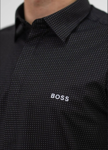Черная кэжуал рубашка с логотипом Hugo Boss