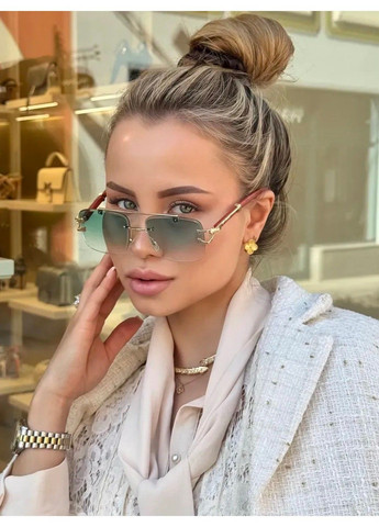 Окуляри сонцезахисні унісекс квадратні Jaguar безобідкові градієнт зелені No Brand (362135829)