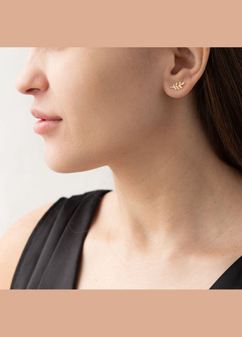 Золотые серьги - пусеты Веточки с06736 Oniks (272616062)