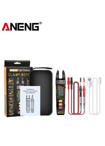 Токоизмерительные клещи PN130 аккумуляторный мультиметр - тестер тока/напряжения/сопротивления + комплект щупов, черный (97426382) Aneng (364275634)