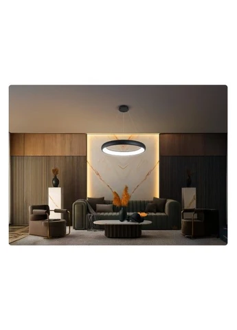 Підвісна світлодіодна люстра ESSENCE 30W 4000K чорна Horoz Electric (400998705)