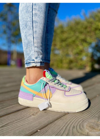 КРОСІВКИ ЖІНОЧІ NIKE AIR FORCE SHADOW PALE IVORY НАЙК АІР ФОРС 1 ПРЕМІУМ No Brand комбіновані зими (368855081)