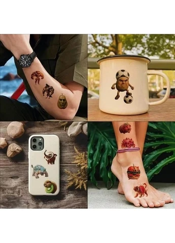 Детские временные тату "Итальянский брейнрот" Italian-brainrot-tattoo-1, 12х7 см Fresh Tattoo (376796358)