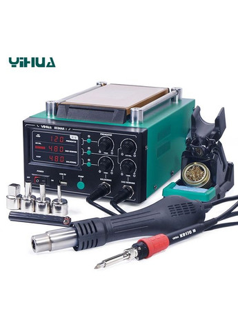 Паяльная станция 3 в 1 853AAA-I/фен/паяльник/сепаратор/LED дисплей/USB/1180 Вт Yihua (322567543)