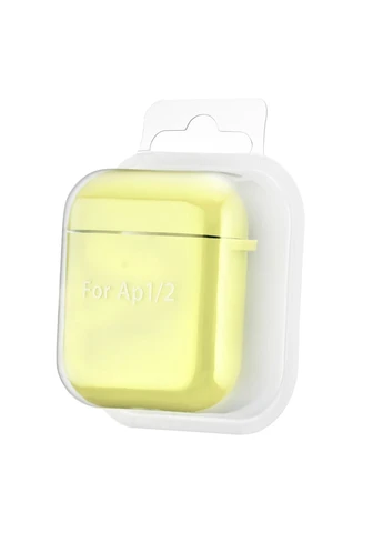 Чохол Silicone 2,5mm with microfiber for AirPods 1/2 Shiny жовтий Case (389238468)