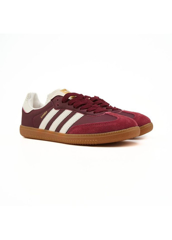 Бордовые демисезонные кроссовки мужские adidas samba og maroon адидас самба No Brand