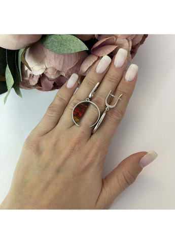 Серебряные серьги с искусственным аммолитом (2108696) Silver Breeze (317355253)