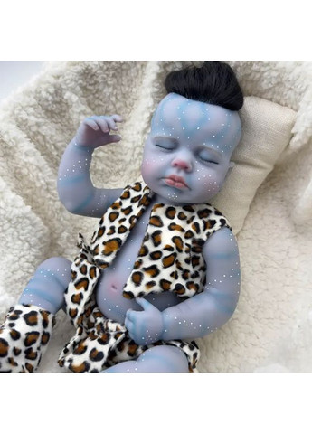 Кукла Реборн Аватар мальчик с закрытыми глазами 50 см реалистичная игрушка с аксессуарами и одеждой Reborn (368992584)