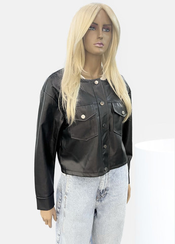 Чорна демісезонна куртка кожзам жіноча. якість люкс. штучна кожа COCTEL DE MODA
