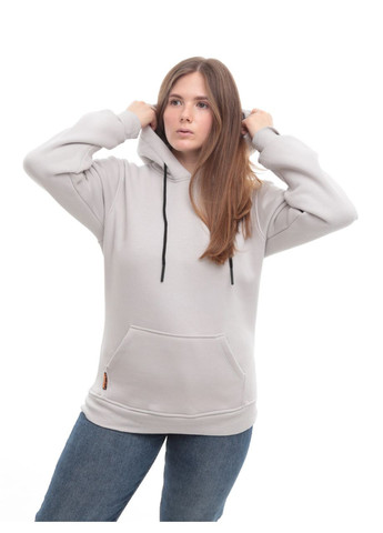 Худи женское серое на флисе прямое зимнее JEANSclub Пряма (306518865)