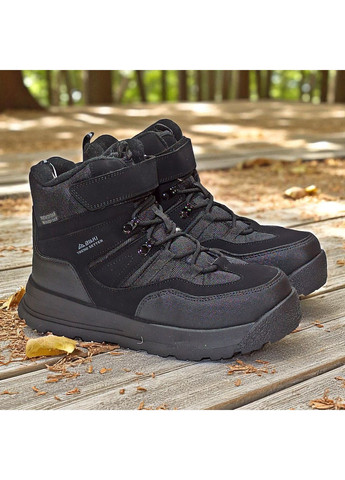 Черные спортивные, повседневные, кэжуал зимние подростковые зимние дутики на овчине для мальчика, термоботинки на овчине для мальчика, зимние ботинки для подростка Biki