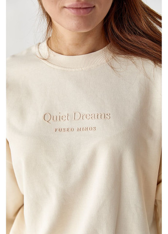 Кремовий світшот з об'ємним написом Lurex (355077349)