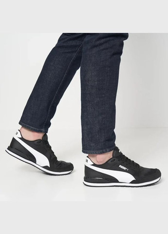 Чорні всесезон кросівки st runner v3 black white Puma
