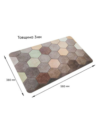Влагопоглощающий коврик шестиугольник 38*58CM*3MM (D) SW-00001571 Sticker Wall (330609610)