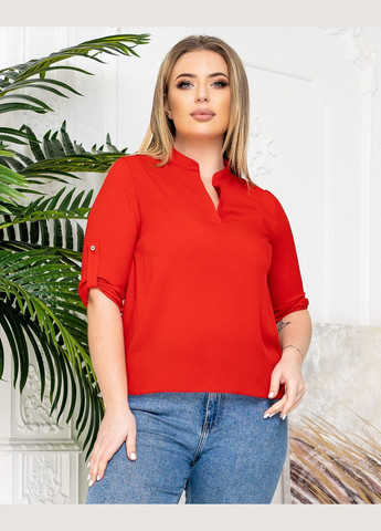 Червона стильна блуза з подовженою спинкою No Brand