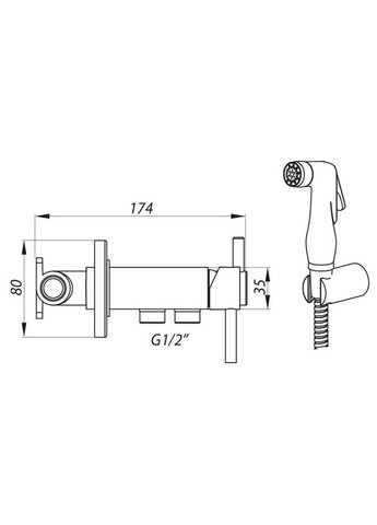 Смеситель для гигие душа и бачка унитаза LR5398-1 (LL1460) Zerix (322004791)