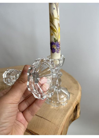 Скляний підсвічник на ніжці, двосторонній, 11 см No Brand (361977194)