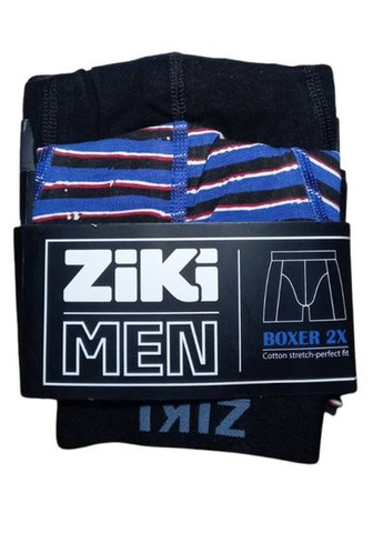 Набор трусов боксеров MEN 2 шт в наборе, размер ХS, черный, синяя полоска ZIKI (370137603)