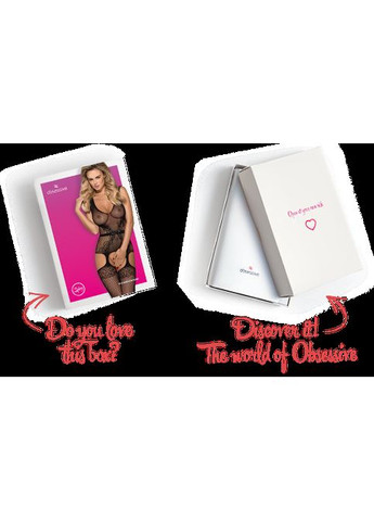 Бодистокинг Bodystocking F217, элегантный силуэтный рисунок, имитация чулок Obsessive (297587860)